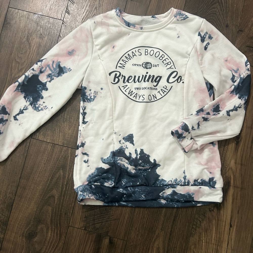 Tie-Dye Crew Neck Nursing Sweatshirt